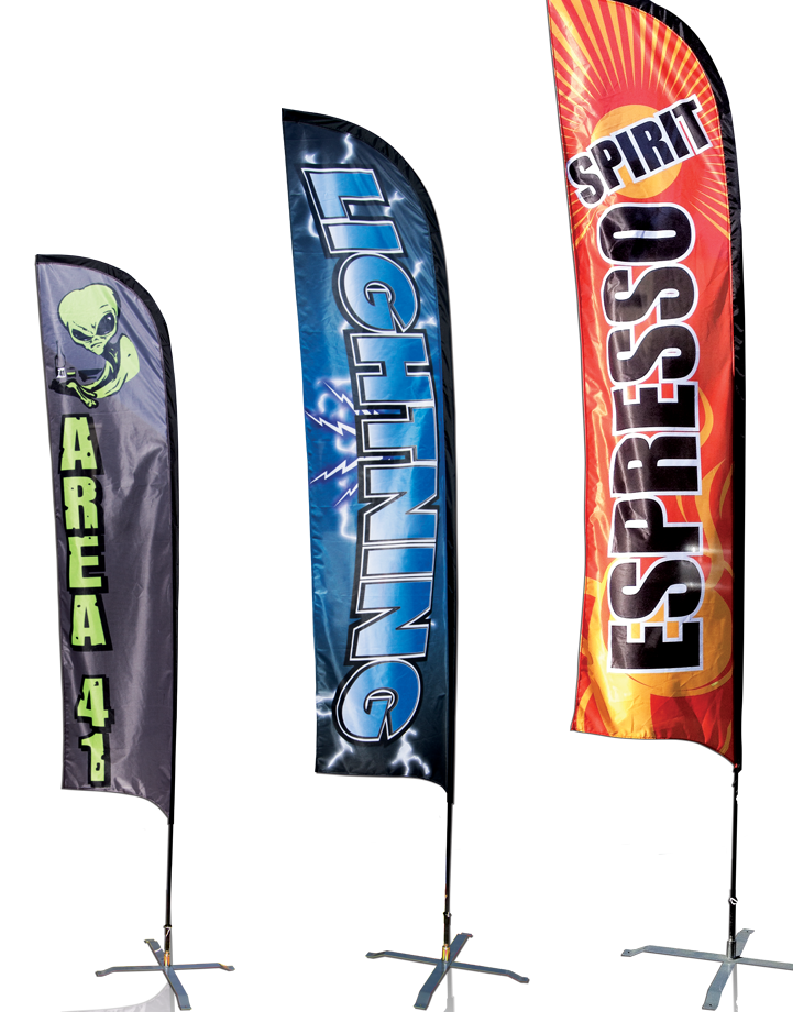 One Choice 14 ft Marketing Feather Flags Custom Printed - Spike Base