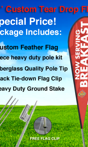 11 ft custom tear drop flag swoosher custom flag customize with your logo and company name