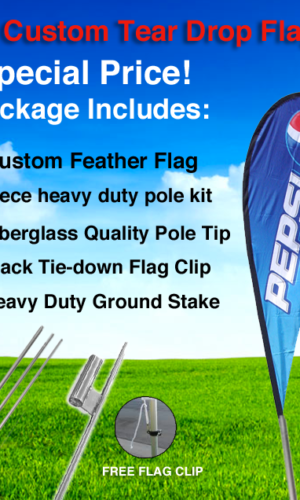 7 ft custom tear drop flag swoosher custom flag